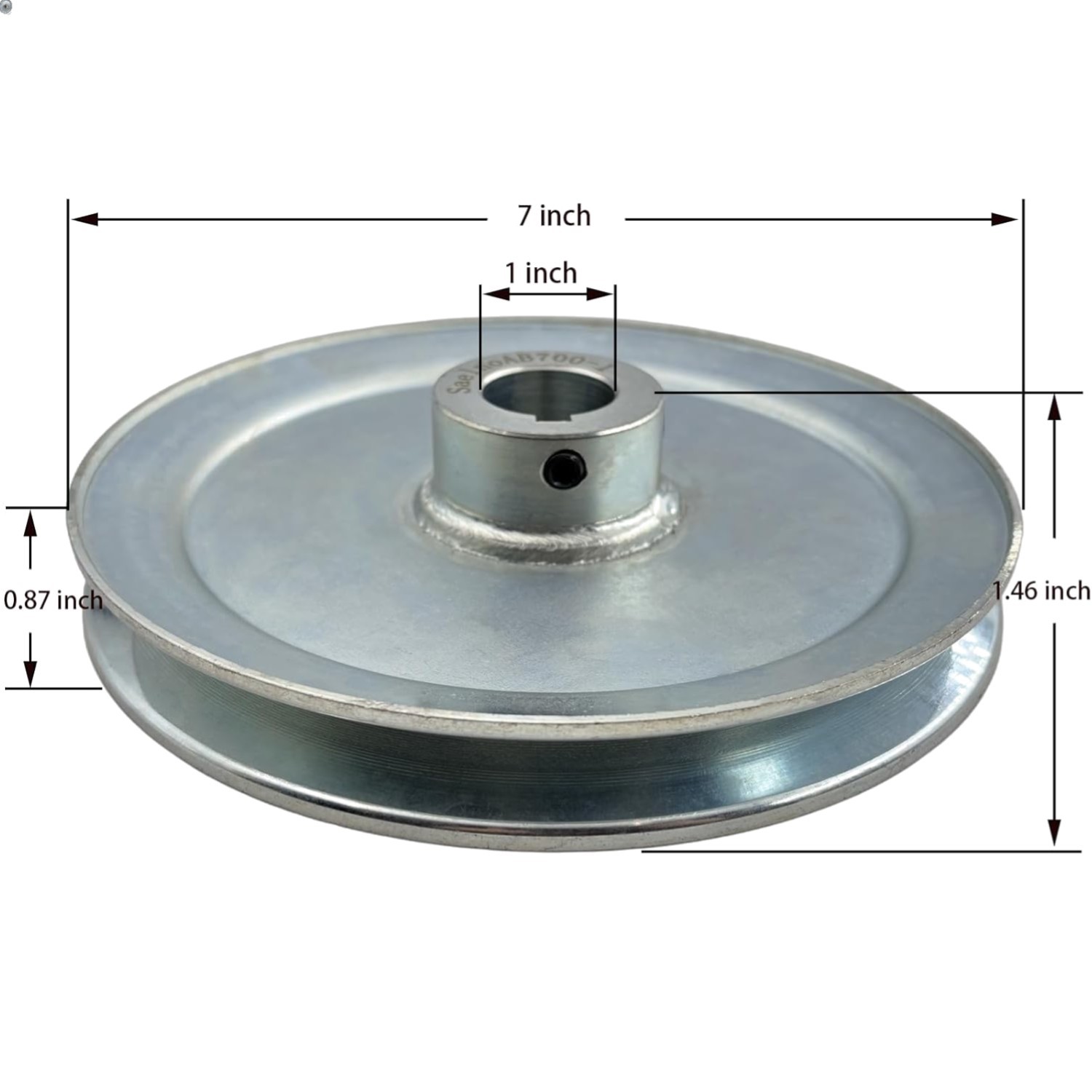 Single Groove Web Sheaves,7" OD 1 inch bore v Belt Pulley,Motor Pulley Carbon...