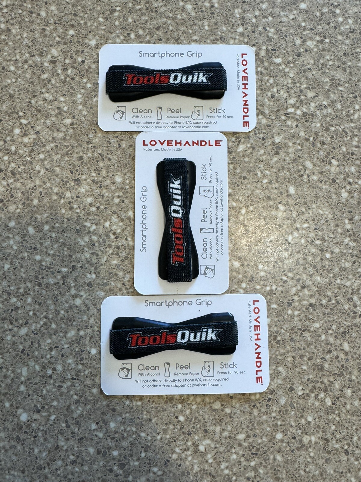3 LoveHandle Cell Phone Grips Sling Strap Universal LOT OF 3 Production Over Run