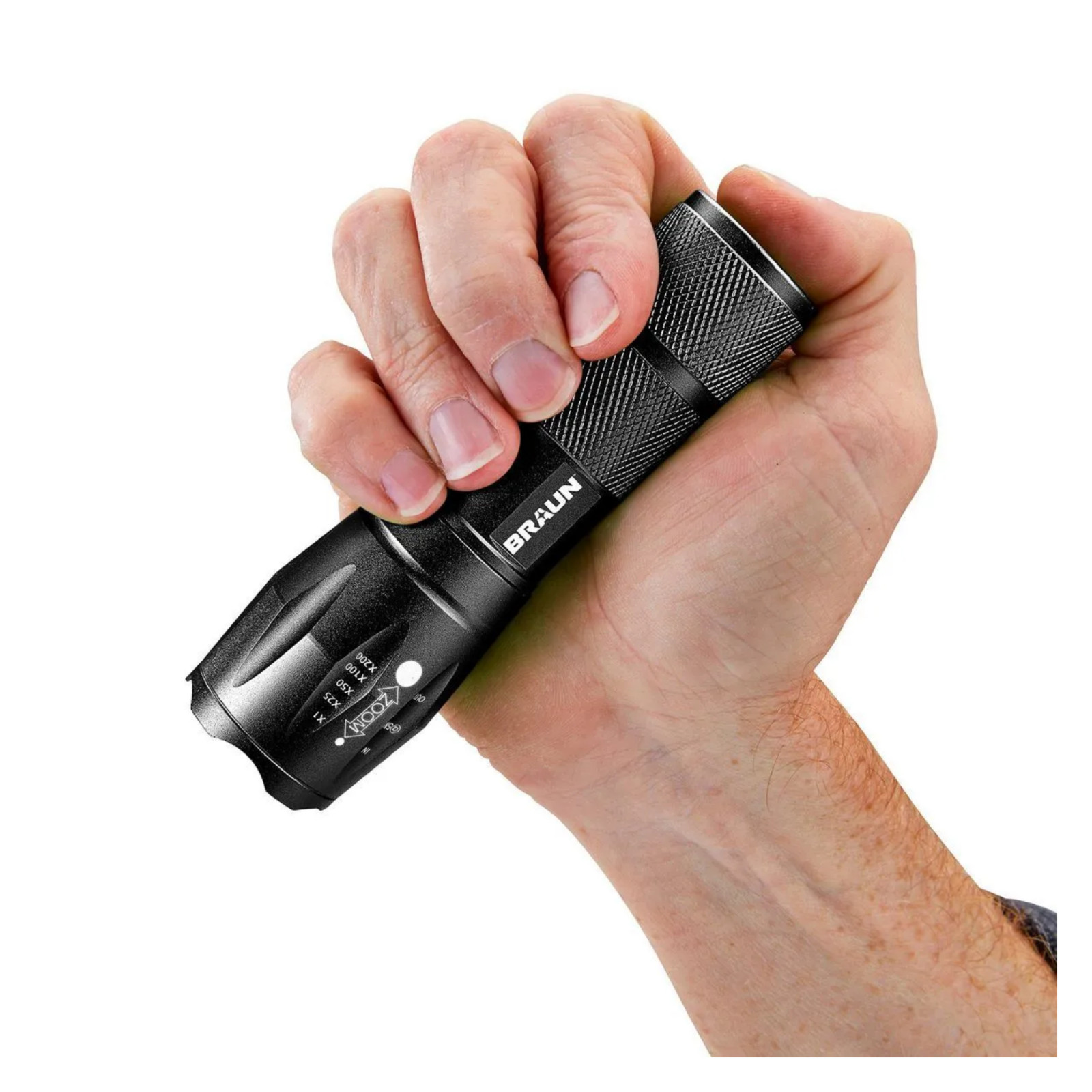 800 Lumen Tactical LED Flashlight with Adjustable Zoom & High/Low Modes