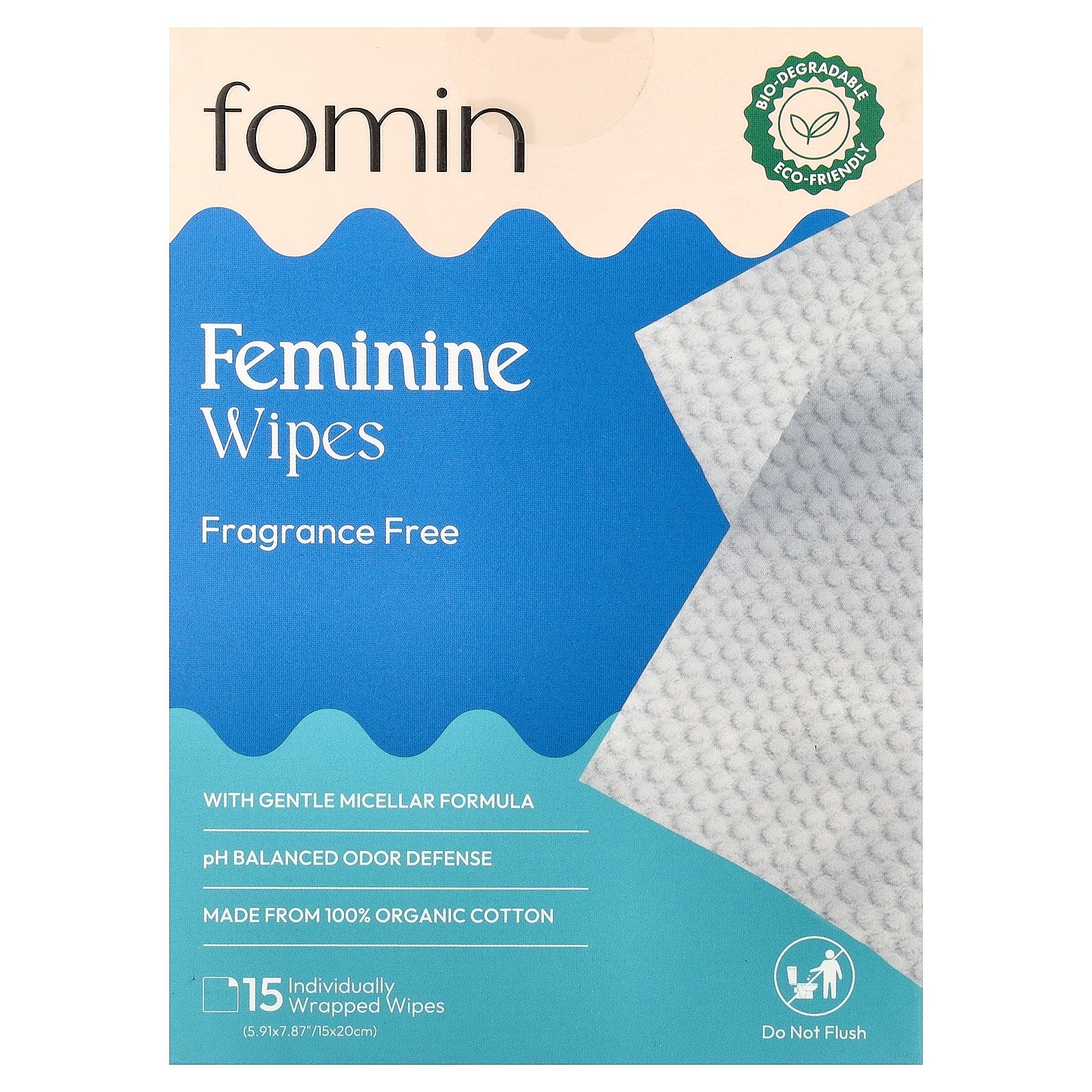 Feminine Wipes, Fragrance Free, 15 Individually Wrapped Wipes