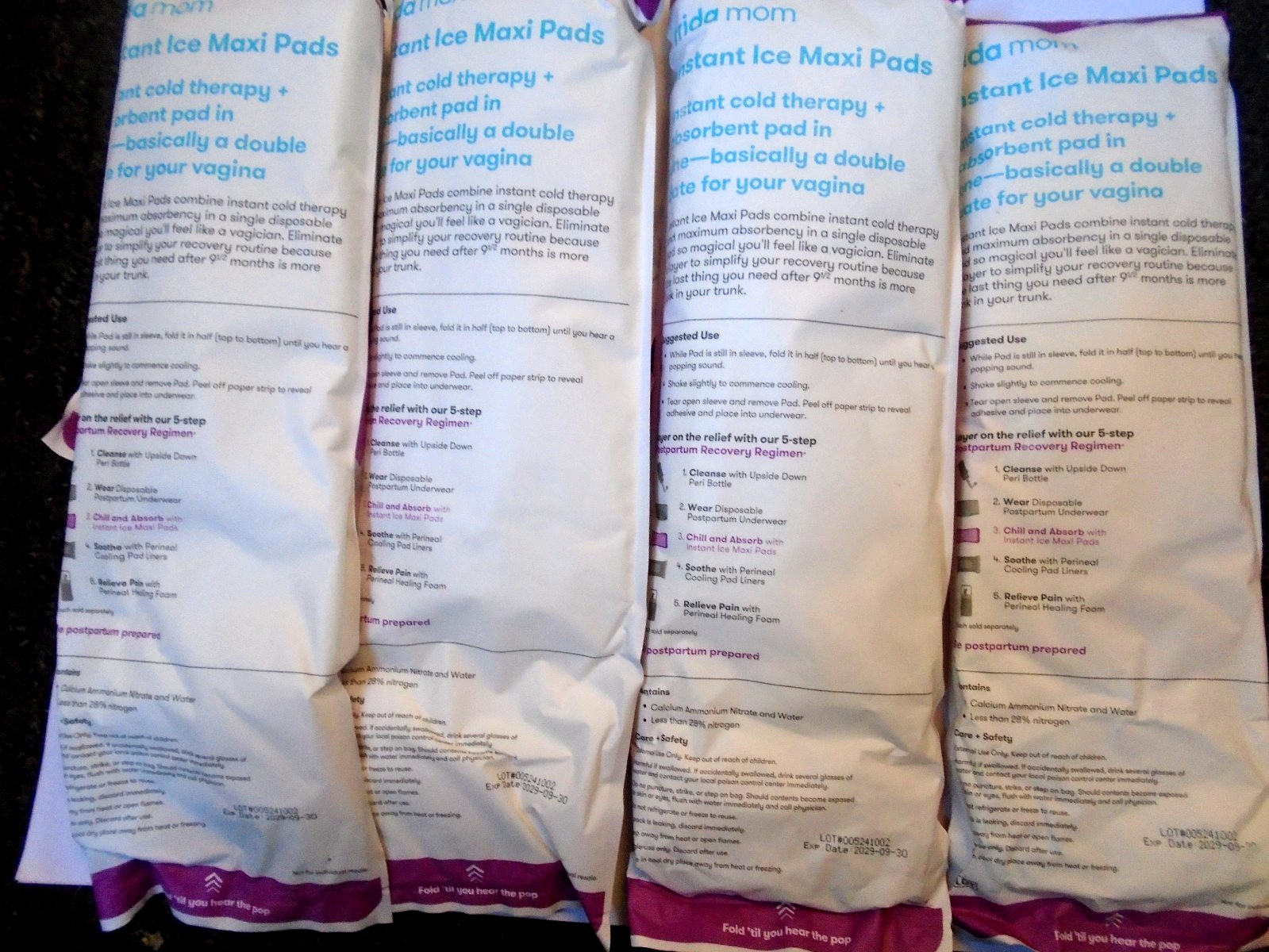 Frida Mom Instant Ice Maxi Pads for Postpartum Recovery 7 Count