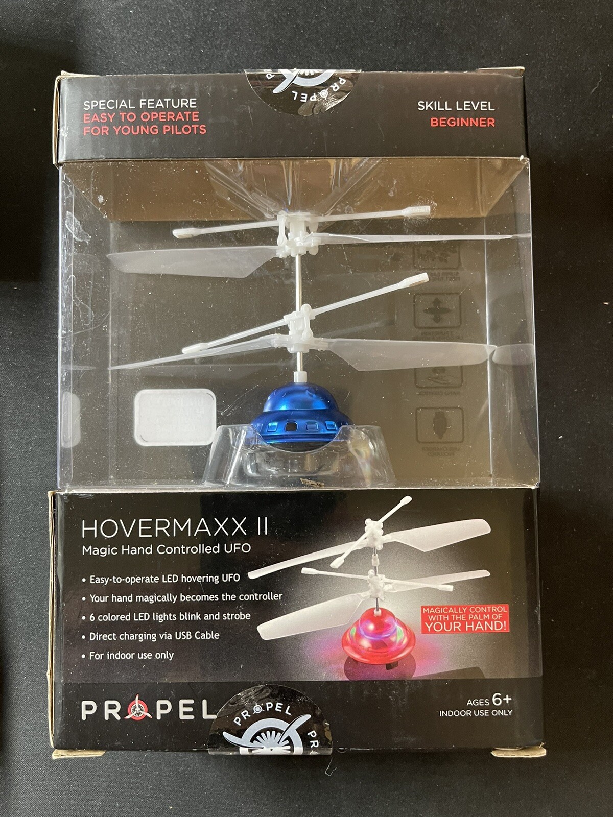 Propel Hovermaxx II Blue Magic Hand Control UFO 6 Colored LED Lights Indoor