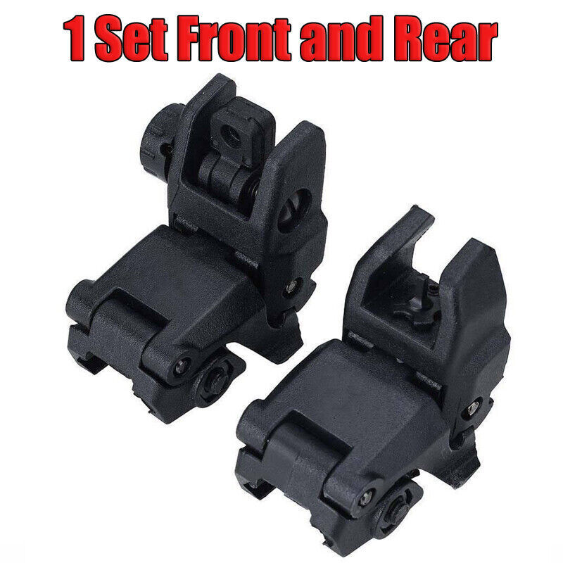 NEW Flip Up Sight New Generation Front & Rear Back Up Sight Set Black
