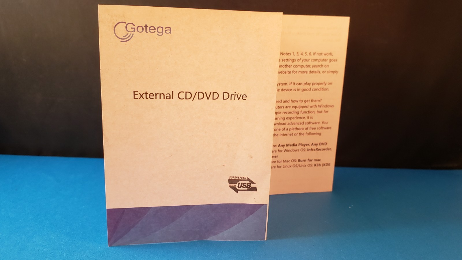 GOTEGA External CD/DVD Drive USER SUPPORT GUIDE Small PAMPHLET   Instructions