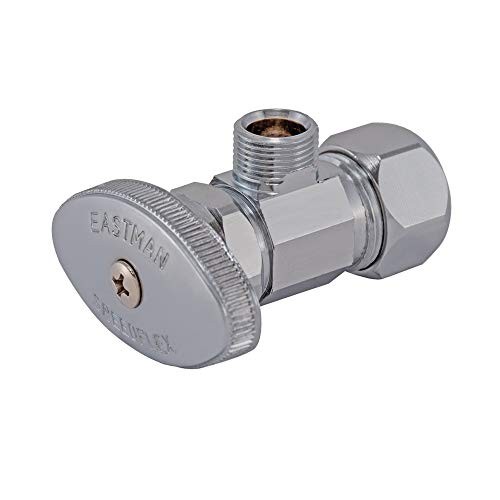 Multi-Turn Angle Stop Valve with Nut and Sleeve, 3/8 Inch OD x 5/8 Inch OD,