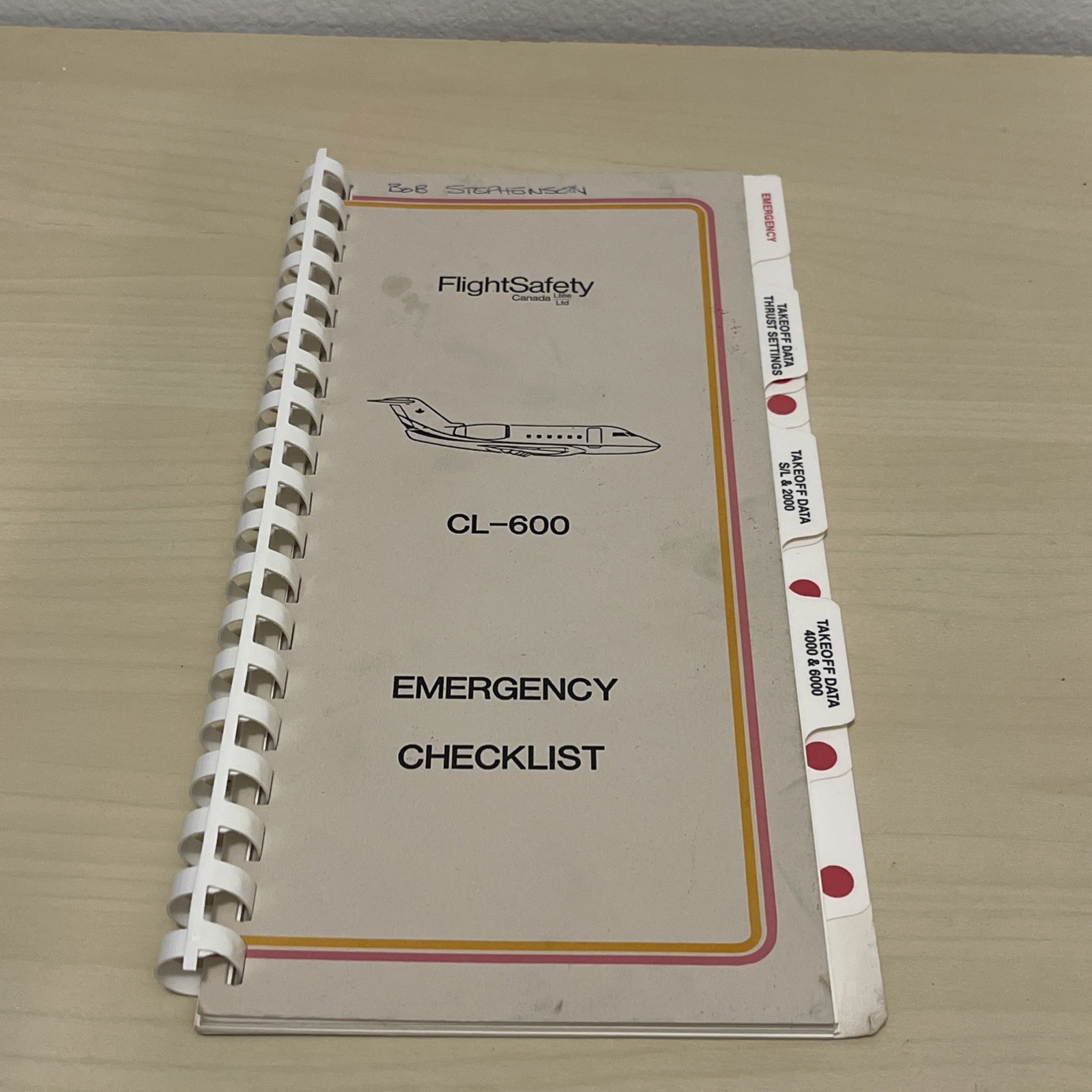 CL-601Challenger Original FlightSafety Of Canada Emergency Checklist 1984
