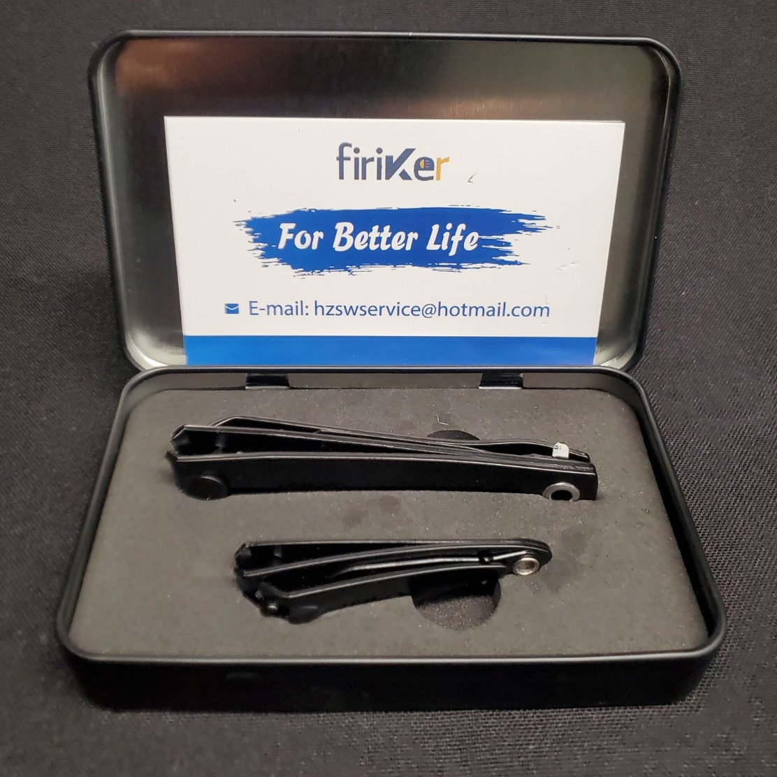 firiKer 2PCS Nail Clippers Set, Heavy Duty Black Matte Stainless Steel Nail Clip