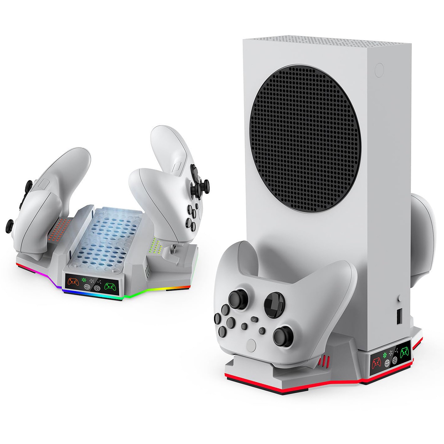 Cooling Stand Charging Station for Xbox Series S with RGB & Controller Charger