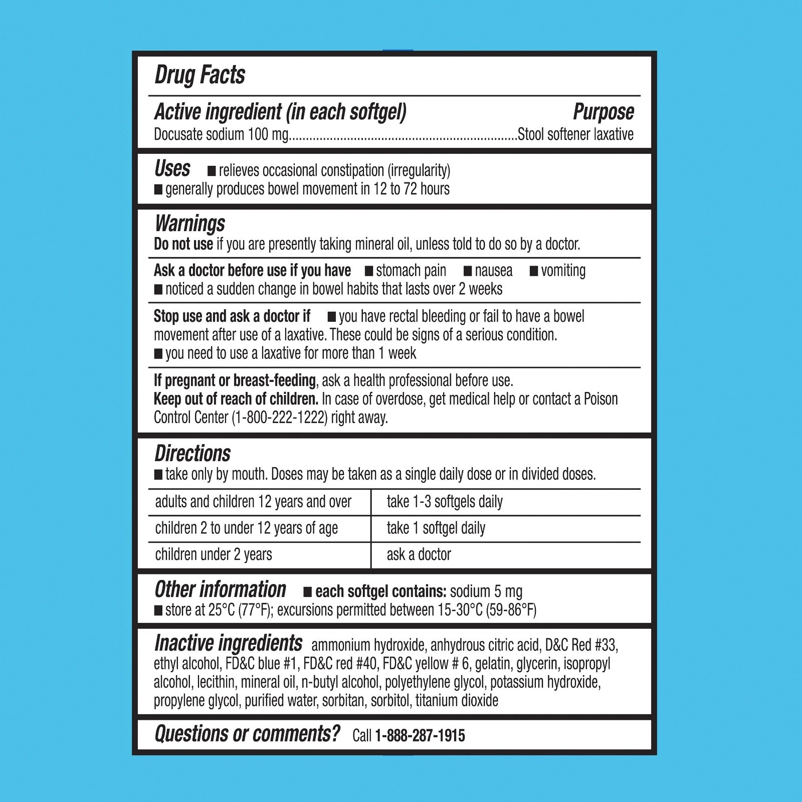 Equate Stool Softener Laxative Softgels, 100 mg, 400 Count