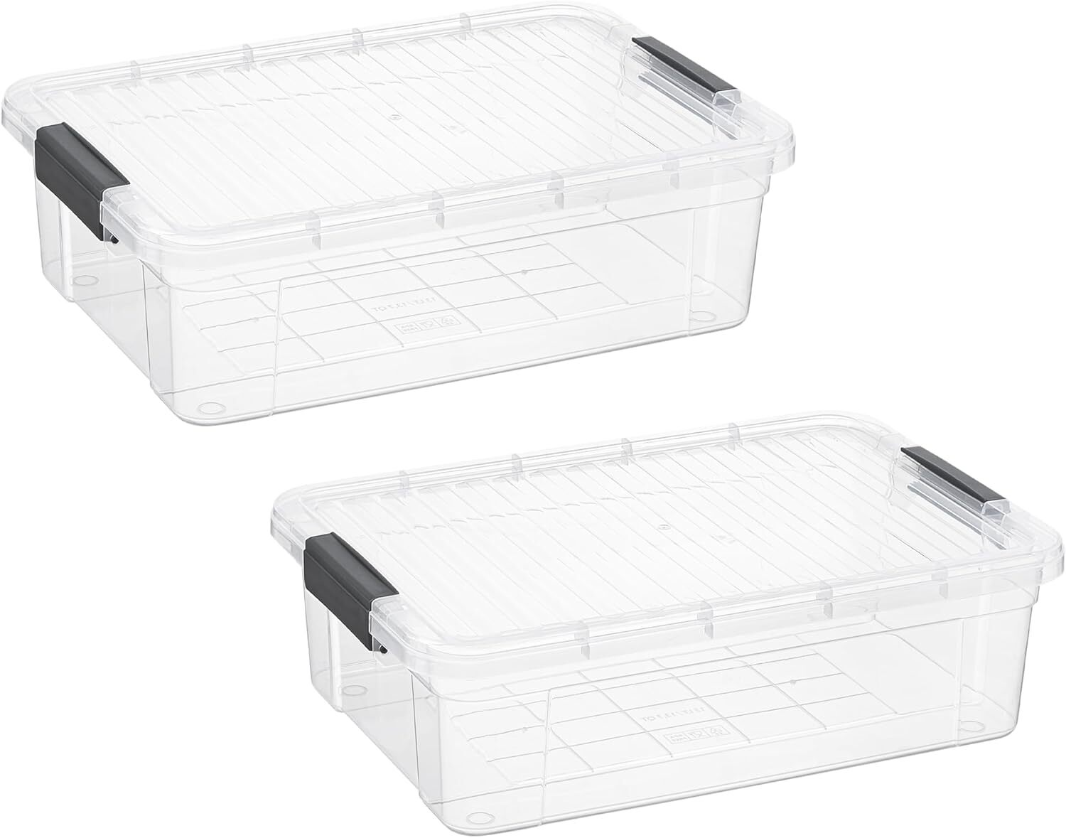 Superio Clear Storage Bins with Lids, 2 Pack- Plastic Storage Boxes - 13.7 Quart
