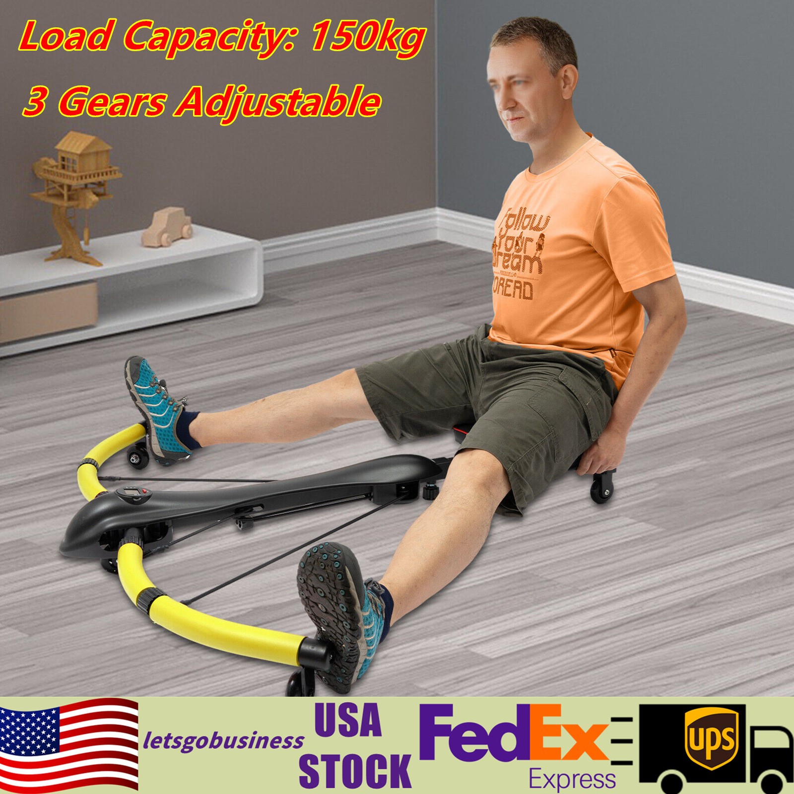 Abdominal Exercise Machine Workout Gym Equipment Rowing Trainer Fitness USA