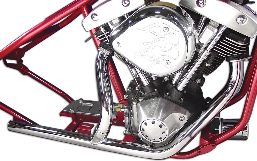 Chrome Exhaust Header Kit for Kick or Electric for Harley-Davidson