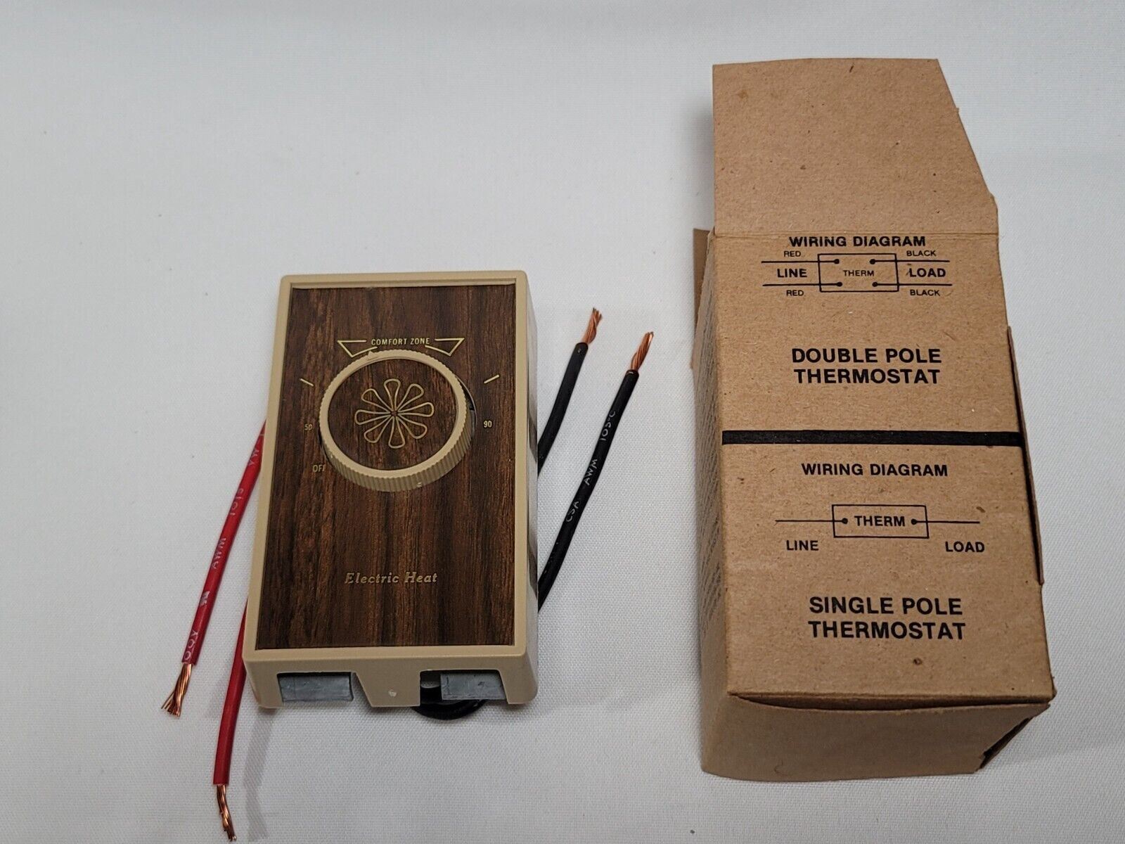 TPI 1D22 Wall Mount Thermostat Double Pole 125/250/277V, Electric Baseboard Heat