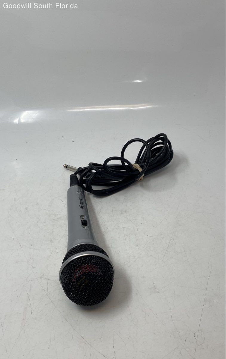 Memorex Silver-Tone Black Handheld Dynamic Wired Microphone Not Tested