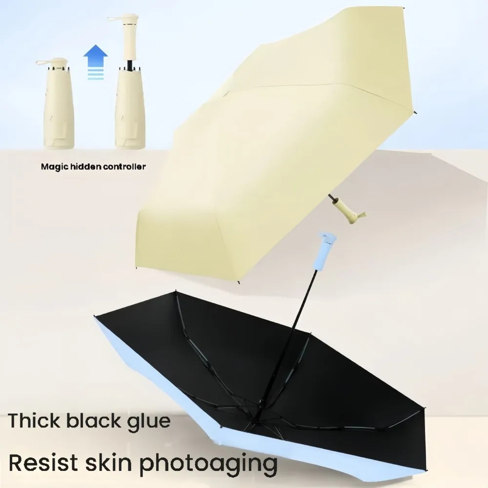 Mini Foldable Umbrella Retractable Five-Fold UV Protection Sunshade Rain Umbrell