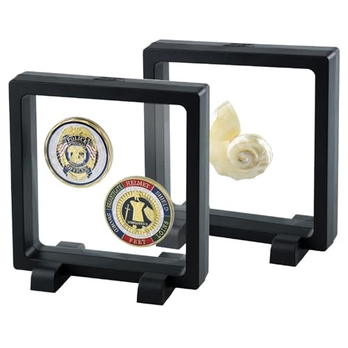 Challenge Coin Display Case, 4.3" H Coin Display Frame, Clear 3D 4.3"x4.3"x0.8"