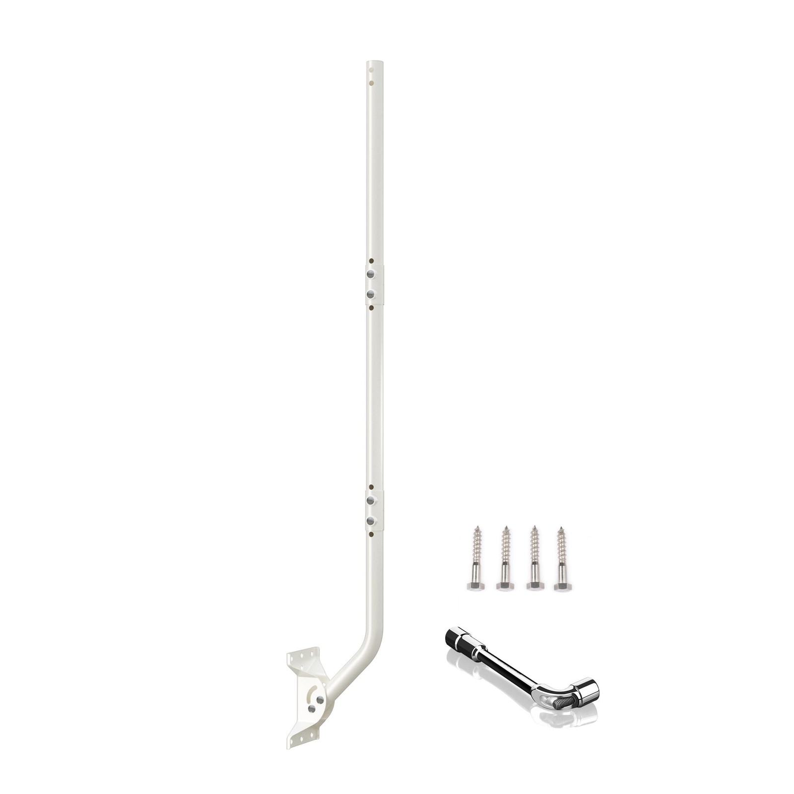 Universal Adjustable Mounting Pole, Steel J-Mount for Attic Outdoor Roof Wall...