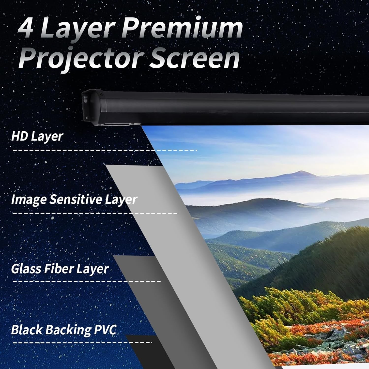 120 Inch Projector Screen Motorized 4:3 HD Electric Rising Projector Screen Pull