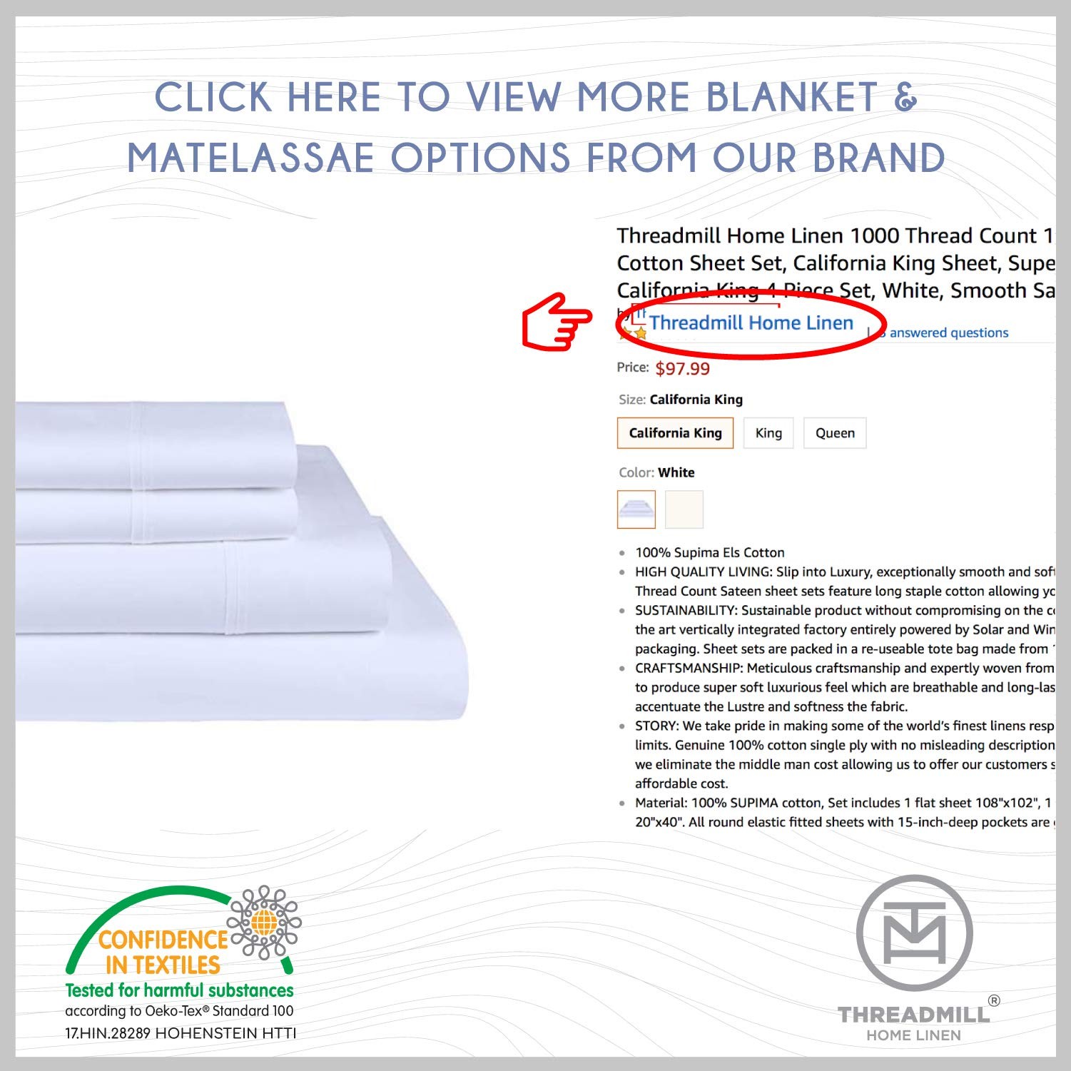 Standard Size White Luxury Pillowcases - 500 Thread Count Damask Weave, 2 Pie...