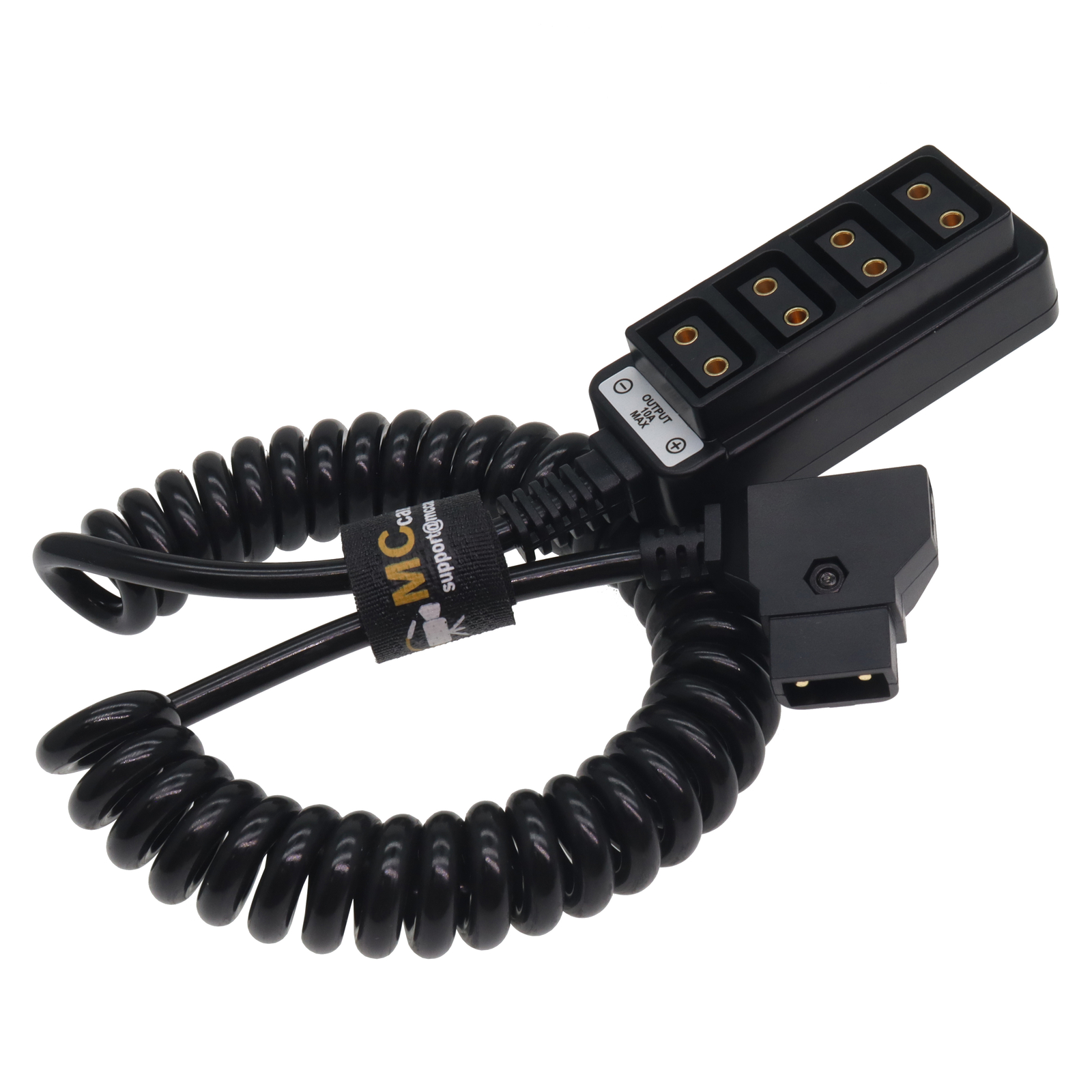 D tap Splitter Power Coiled Cable, Dtap Splitter Ptap Power Receptacle 10A Max