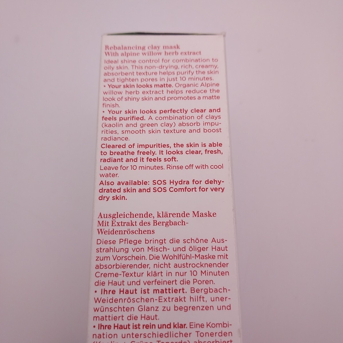 Clarins SOS Pure Rebalancing Clay Mask With Alpine Willow 2.3oz Sealed