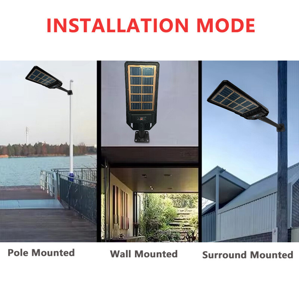 NEW 6000W Commercial Solar Street Lights Outdoor Dusk to Dawn Super Bright 2025