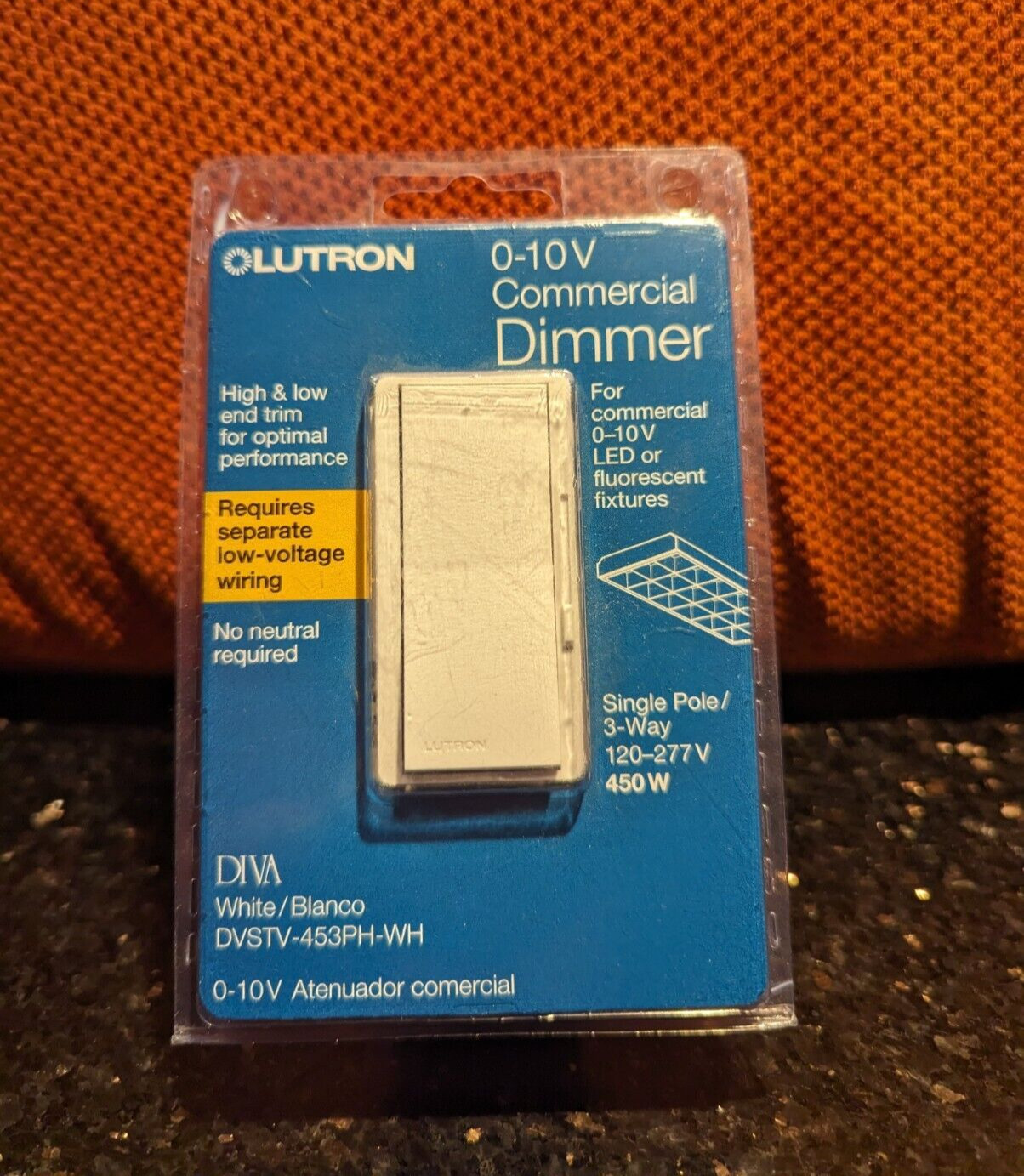 Lutron DVSTV-453PH-WH Diva 0–10 V Control Dimmer NEW
