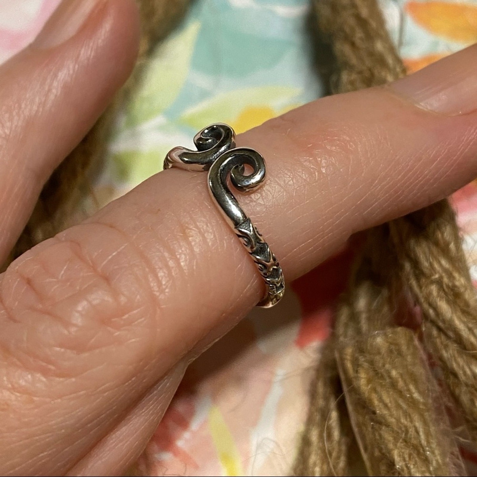 Sterling Silver Spiral Toe Ring Midi Ring