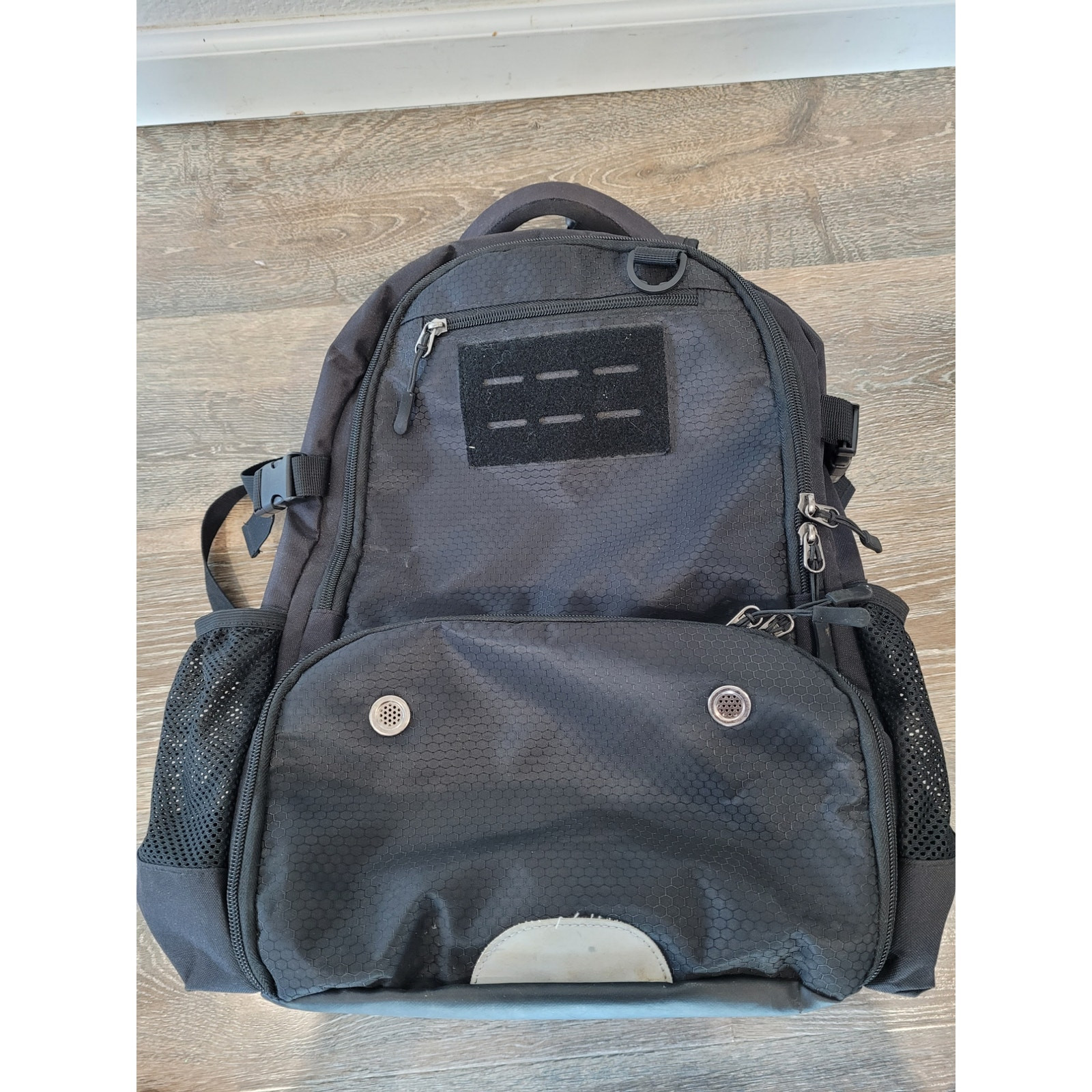 Sports Backpack Ball Bag Black Football Soccer Basketball Shoe Compartment #2