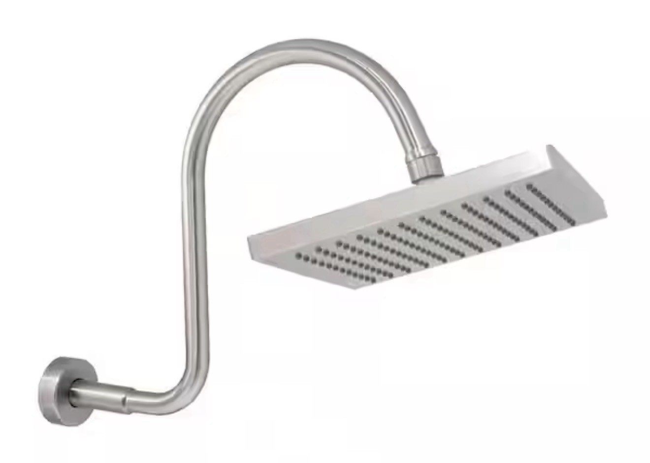 MODONA 1-Spray 8 in. Single Wall Mount Fixed Shower Head in Satin Nickel