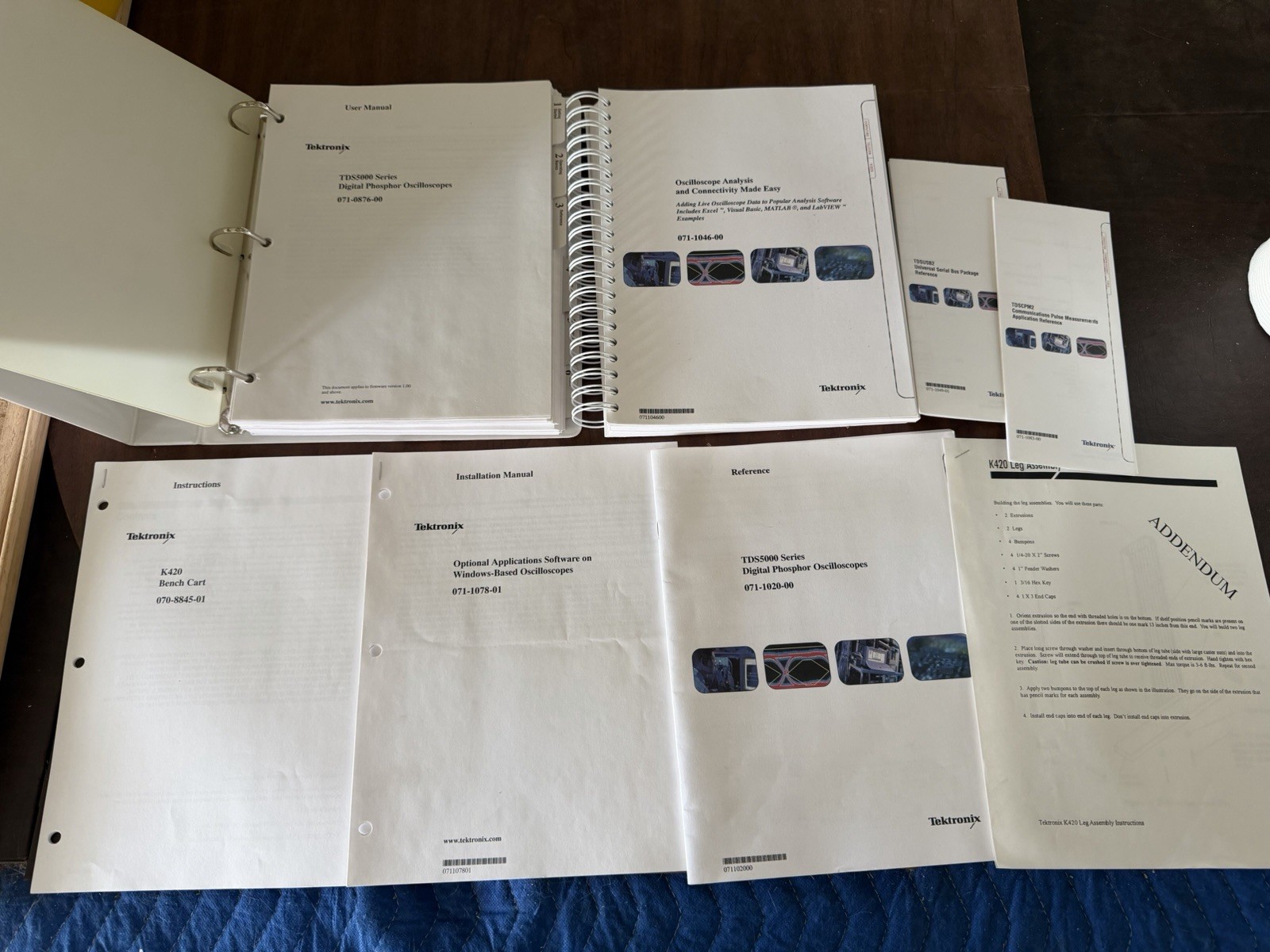 Tektronix TDS5000 Oscilloscope Manuals Docs Lot