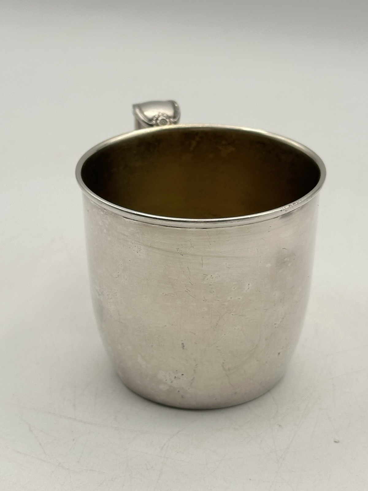 Silver Soldered Baby Cup Inscribed Kirk 12-30-53 Remembrance 1847 Rogers Bros