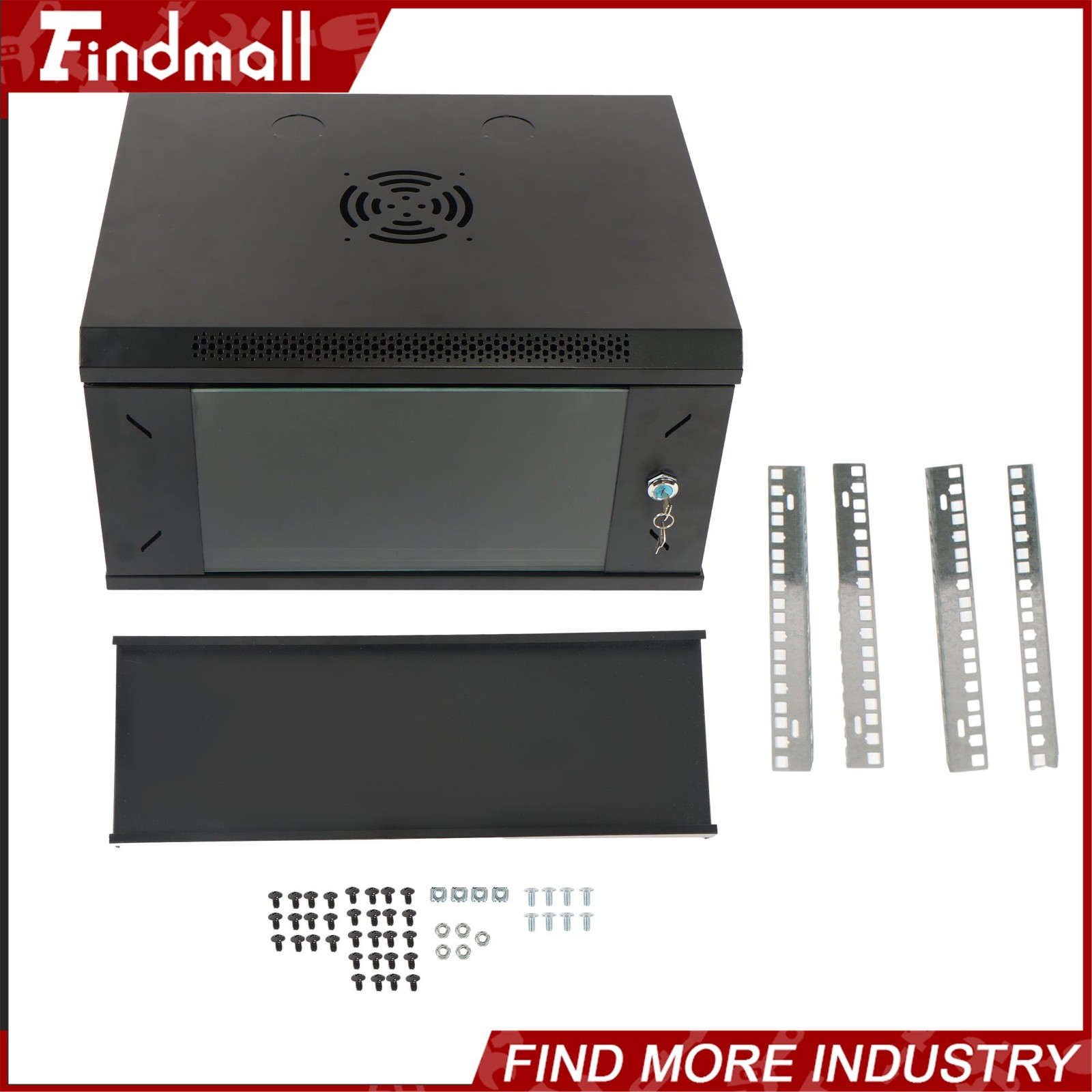 Findmall 6U Wall Mount Network Server Rack Cabinet Enclosure 15.5'' Deep
