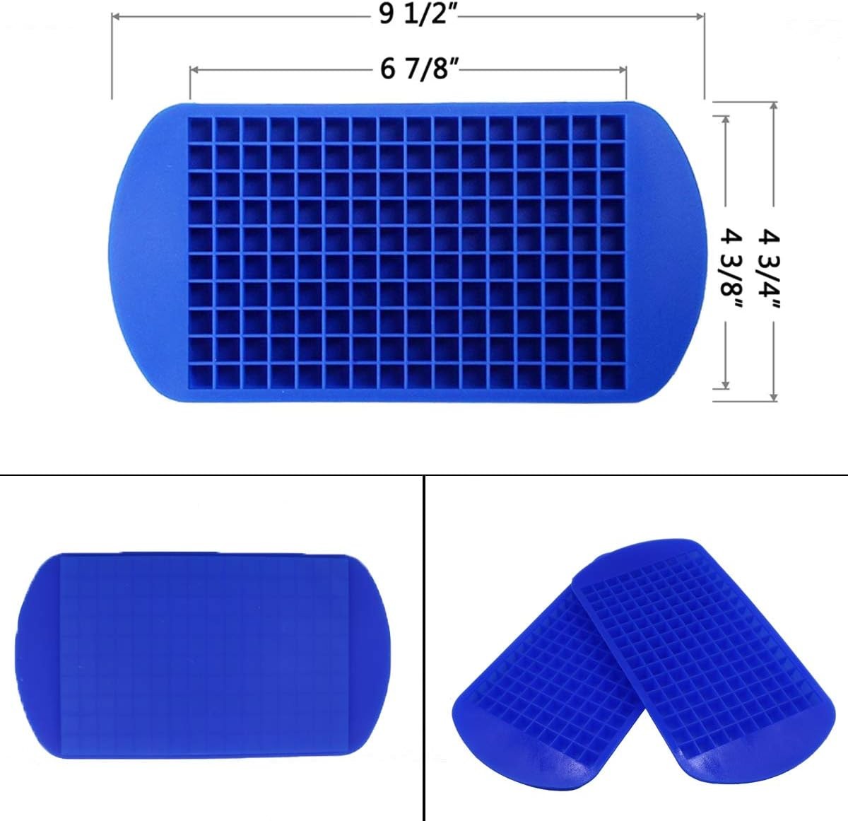Silicone Mini Ice Cube Trays 2 Pack, 160 Small Ice Cube Molds Easy Release