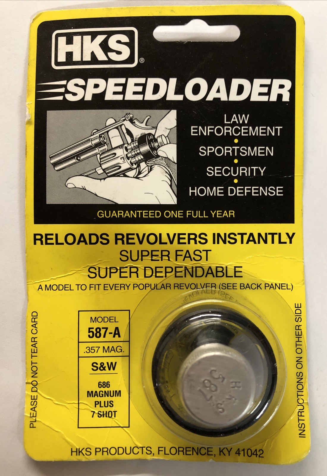 HKS Speedloader Model 587-A  .357 Mag, S&W 686 Magnum Plus 7 Shot
