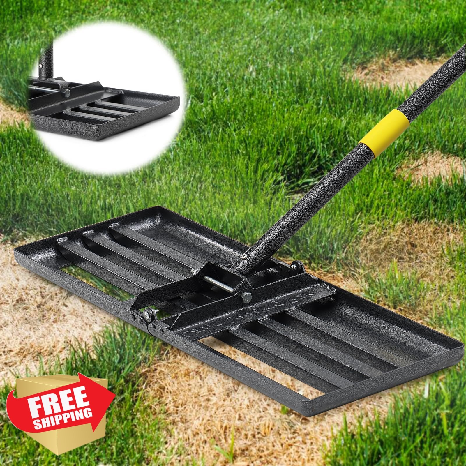 BsBsBest Lawn Leveling Rake 26" Heavy Duty Yard Tool