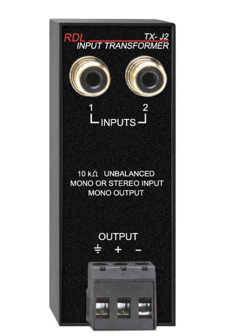 RDL TX-J2 Unbalanced Mono Stero Input Output Transformer No Power Harness