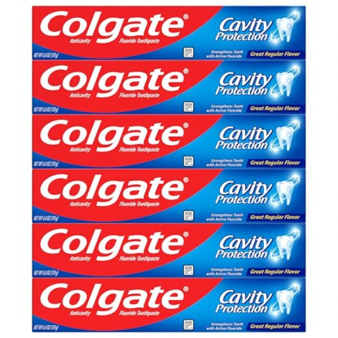Colgate Cavity Protection Toothpaste with Fluoride, Minty Great Regular Flavor,
