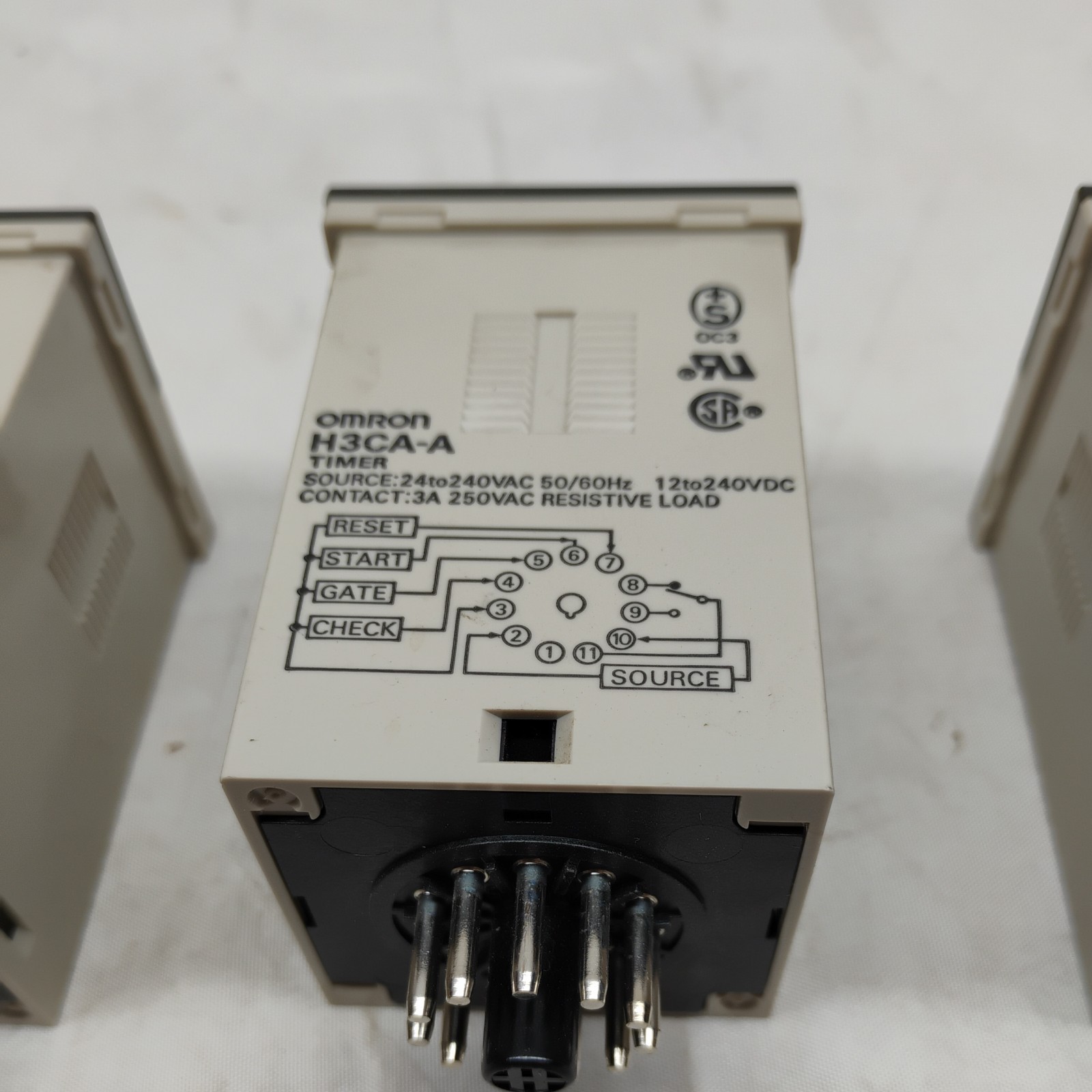 3X Omron H3CA-A Digital Timer Relay 11 pin With Relay Socket 27E892