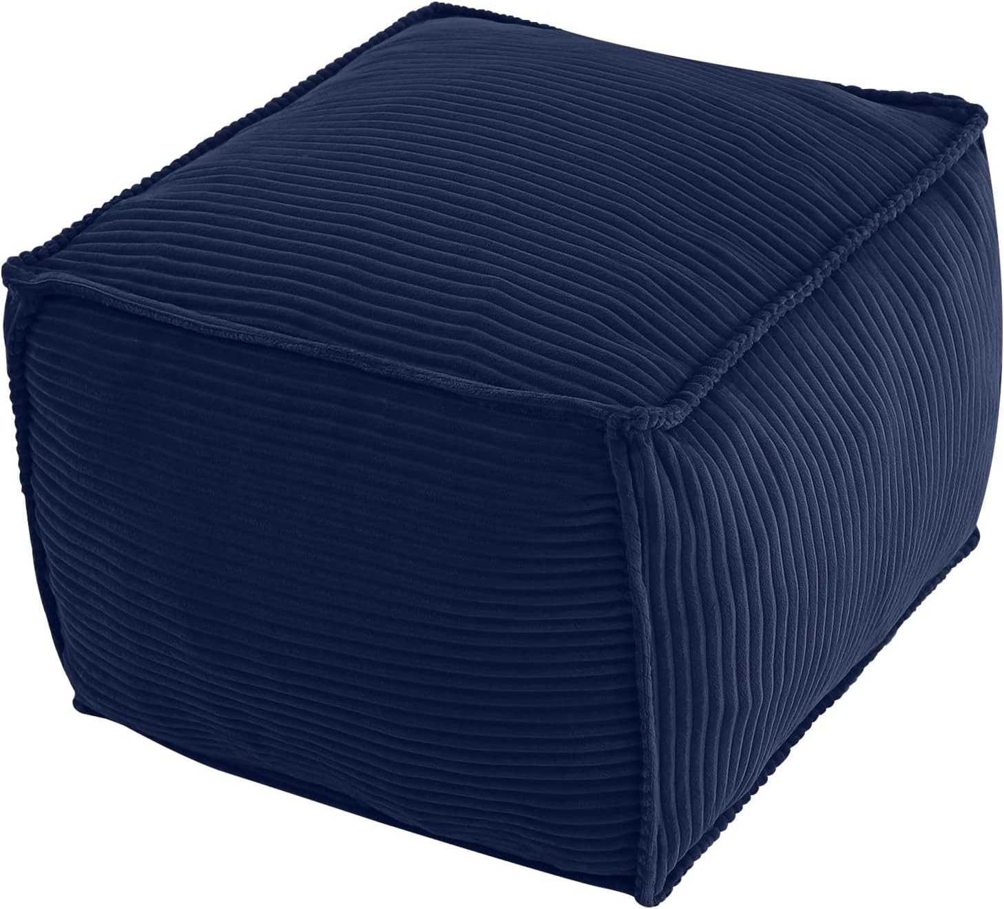 Square Stuffed Pouf Ottoman Foot Rest Corduroy Floor Pouf Foot Stool W/ Foam