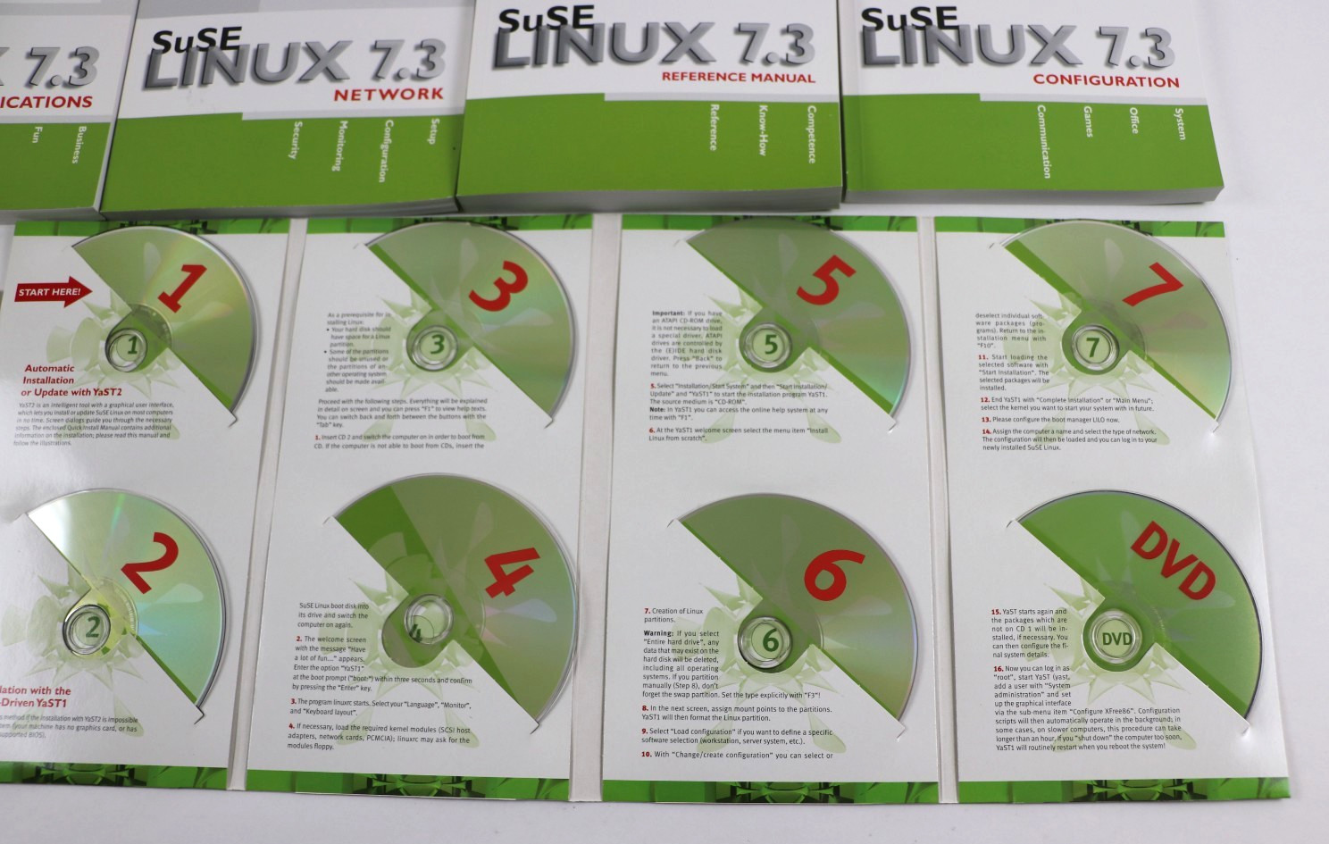 SuSE Linux 7.3 Professional 8 Disc CD Rom -