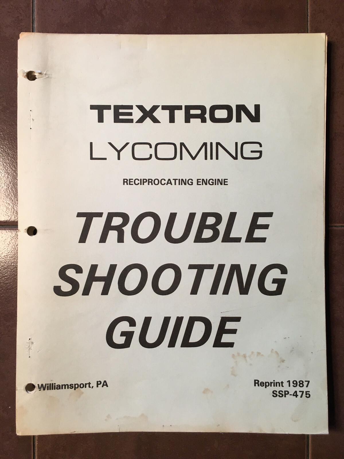 Lycoming Textron Aircraft Engine Trouble-Shooting Manual