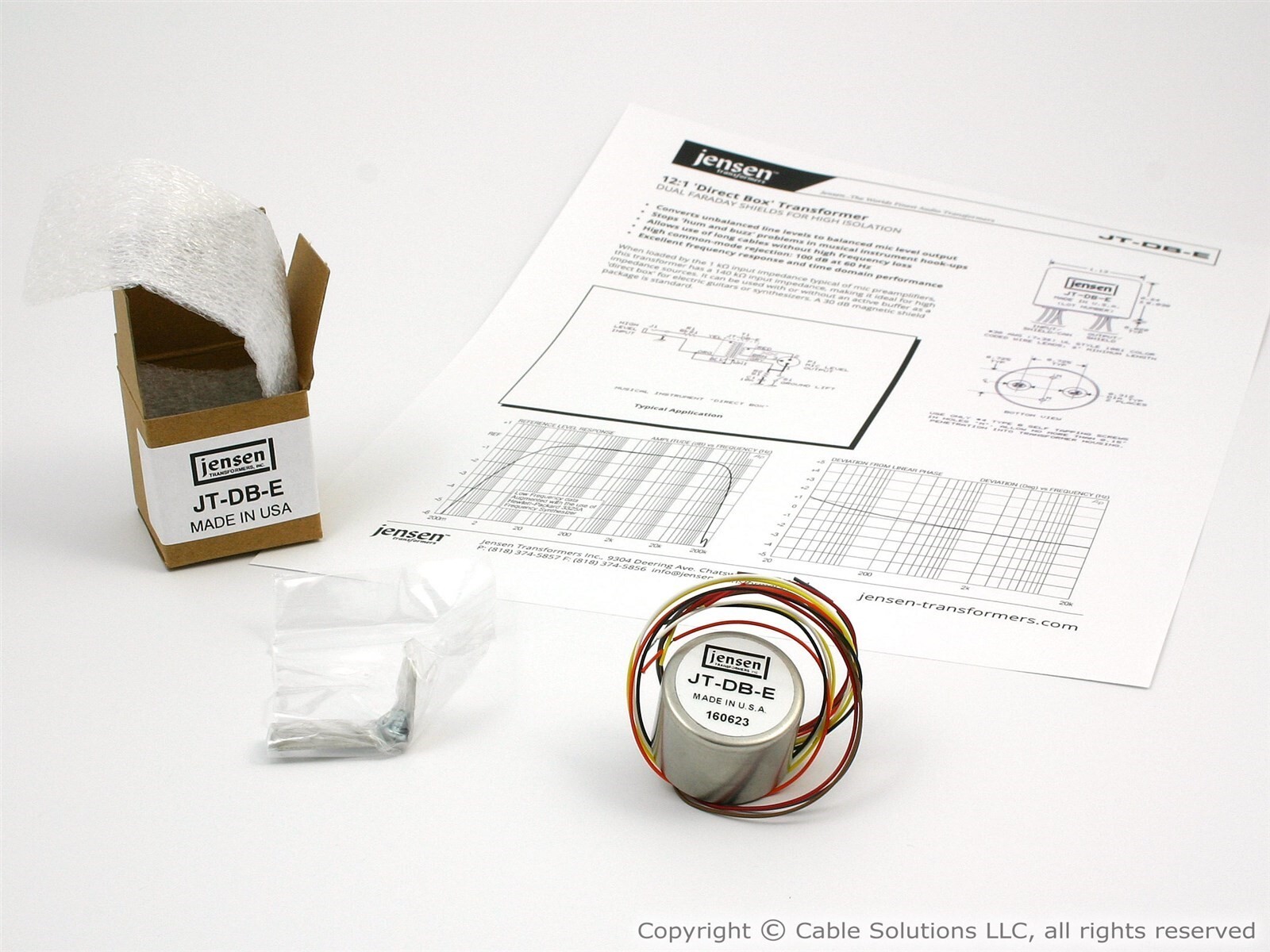 Jensen Transformers 12:1 "Direct Box" Dual Faraday Shields Bracket Mount JT-DB-E