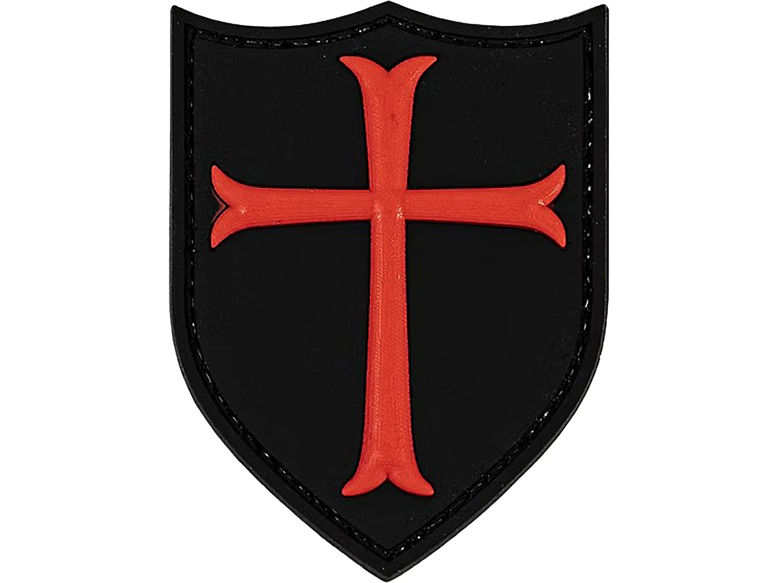 Merica Life Knights Templar Cross PVC Morale Patch Black and Red