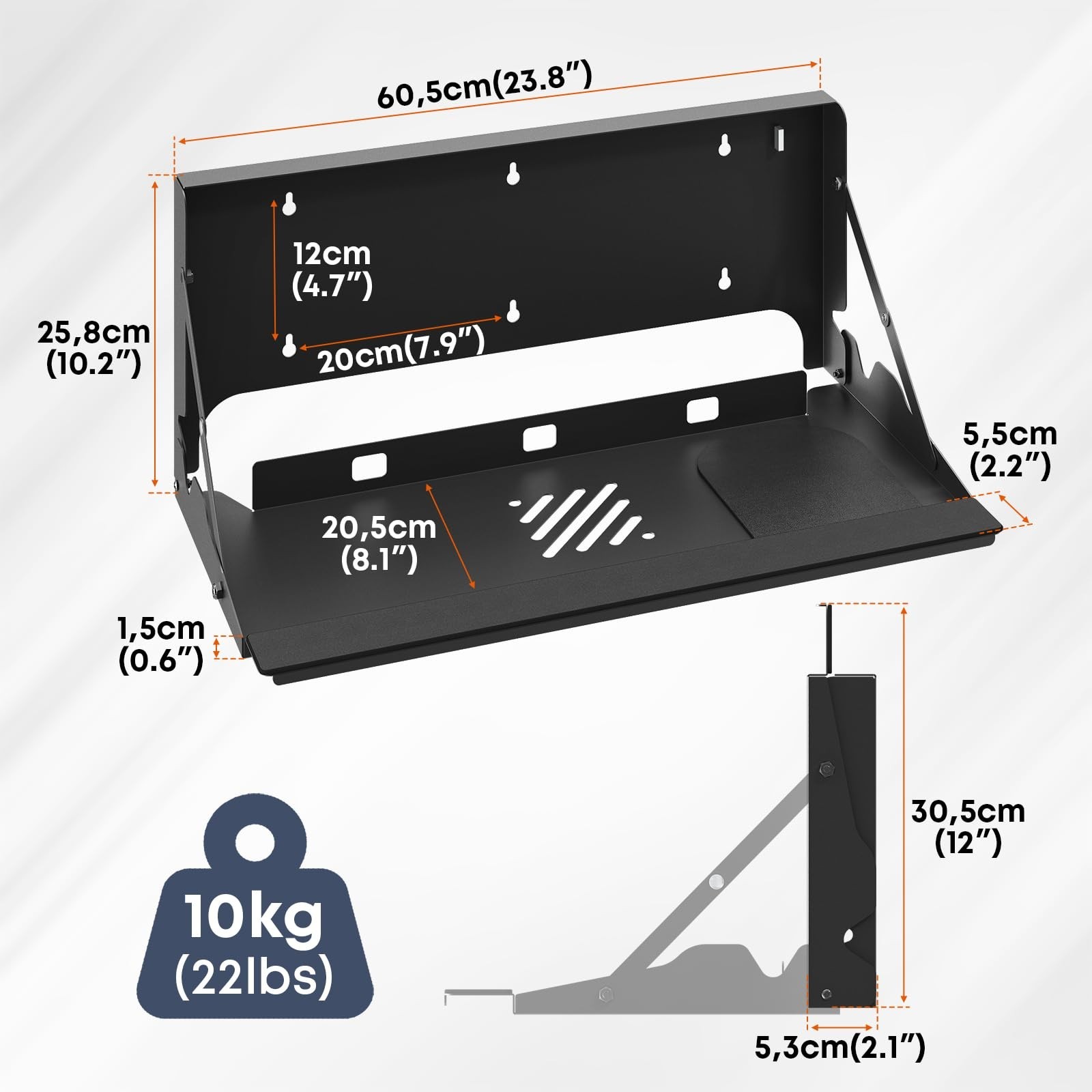 Flip Down Keyboard Tray Wall-Mount