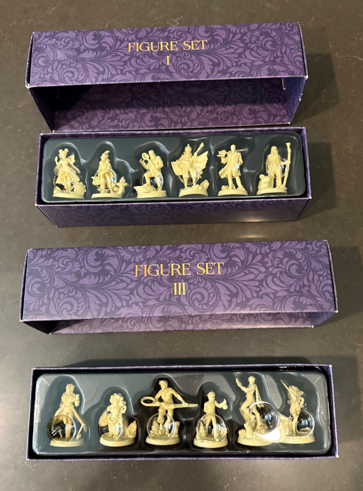 Household Game Miniature Figurine Sets I and II 2 x 6 = 12.  Appr. 1.5” - 2”