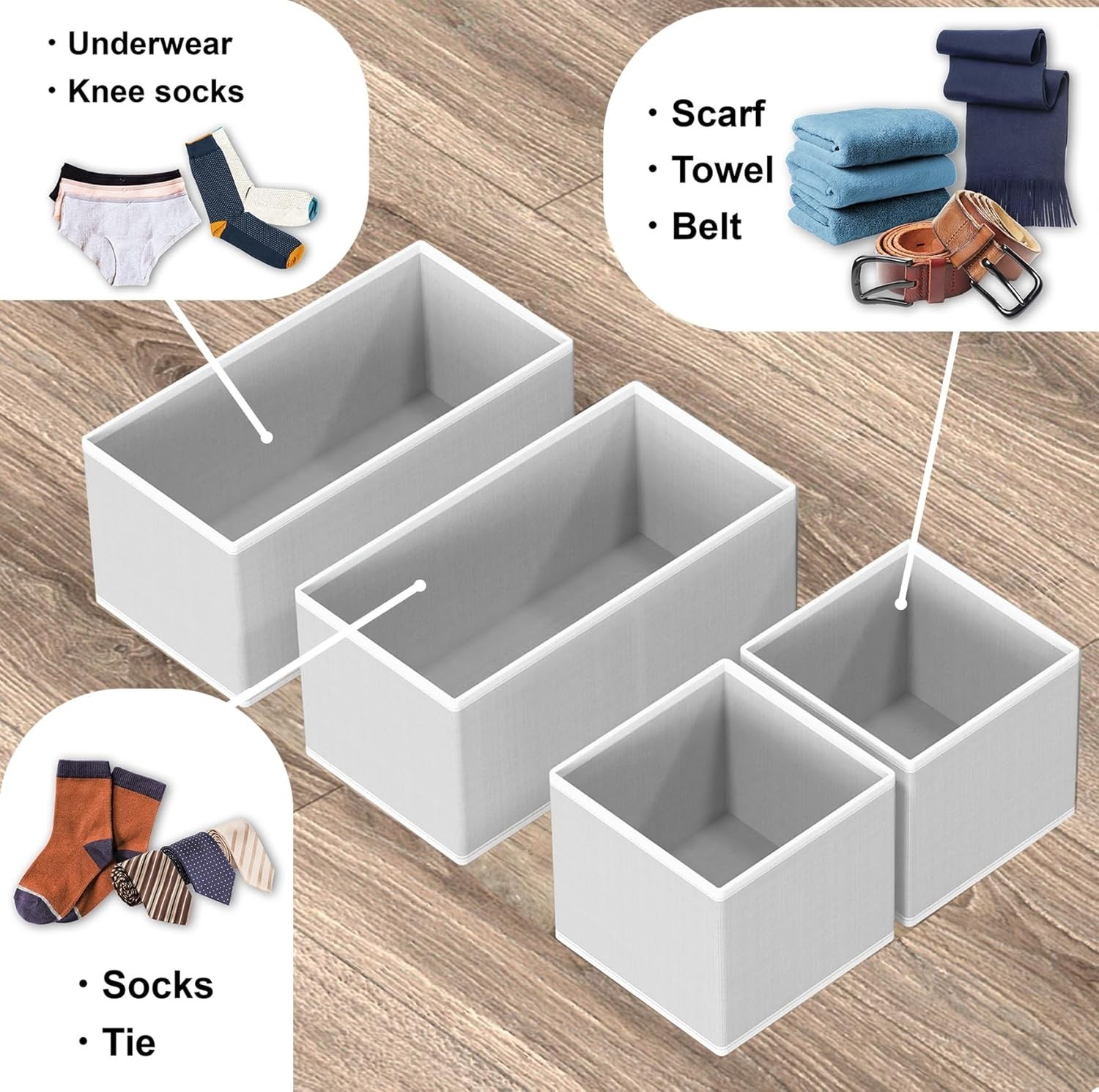 Multi-Compartment Gray Drawer Organizers for Comfortable Lingerie Storage