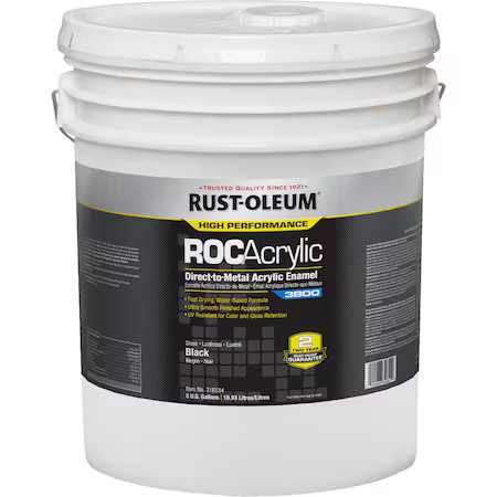 Rust-Oleum 316534 Acrylic Enamel Coating, Black, 5 Gal.