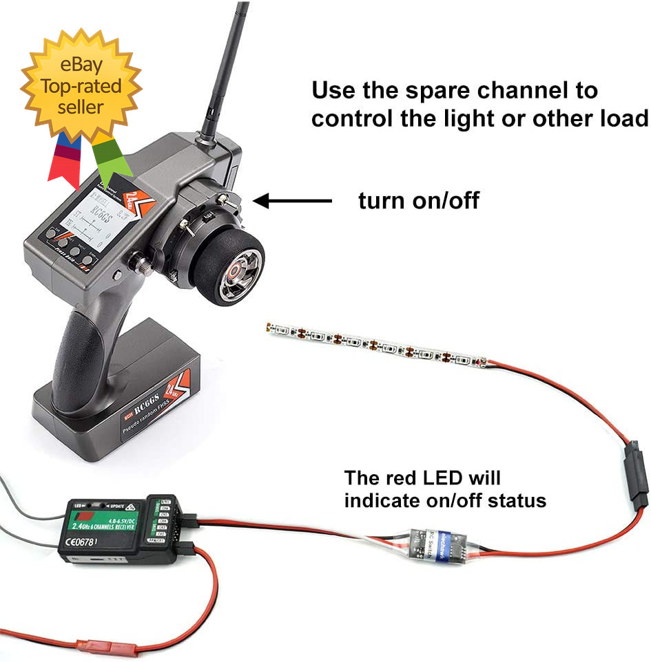 RC Remote Controlled AUX On/Off Electronic Switch Relay for Car Truck Boat LED L
