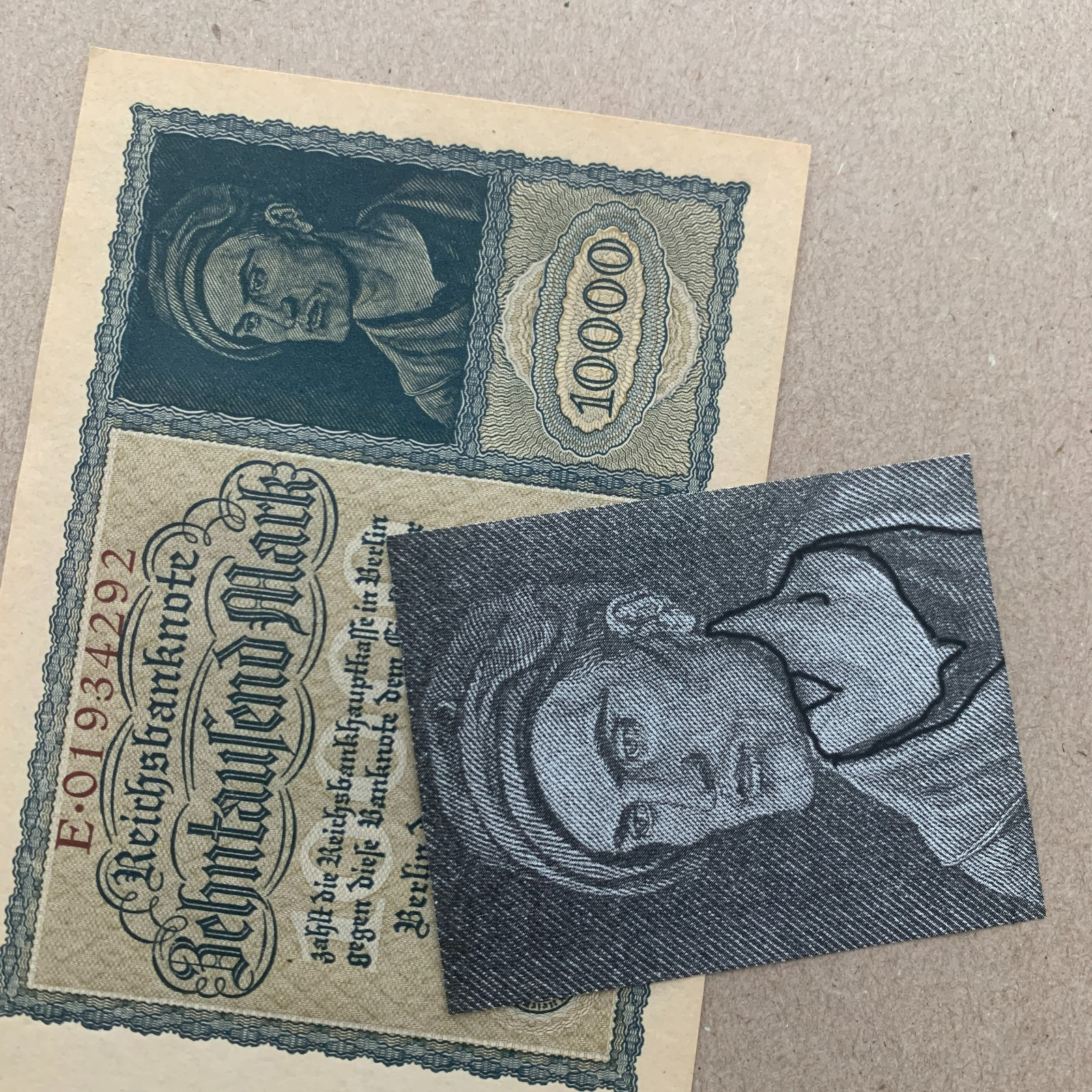 VAMPIRE Note. Large Germany 10000 Mark Banknote 1922 Post WW1 German Currency